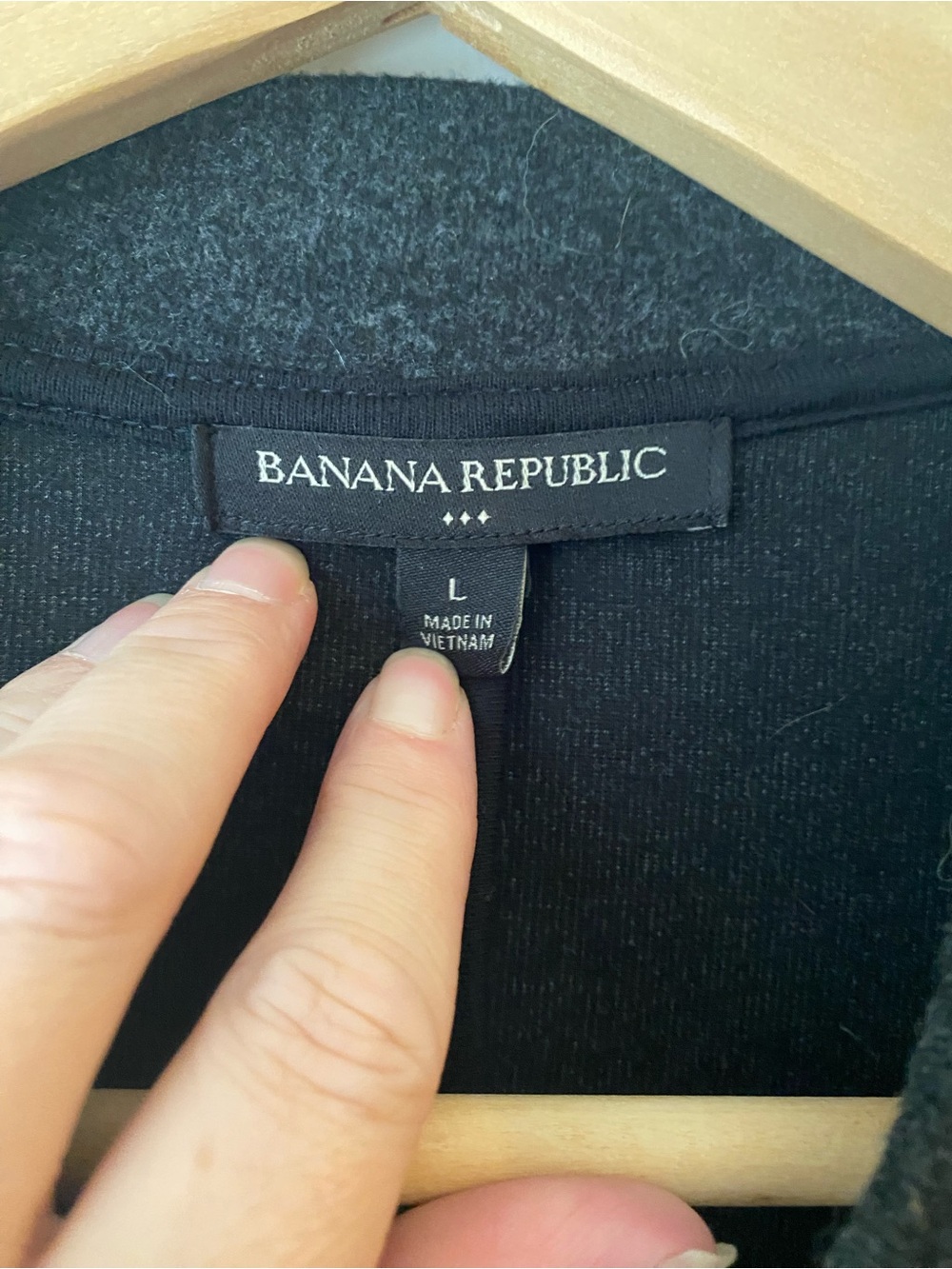 Banana Republic Factory dark charcoal gray felted blazer suit jacket L - Picture 2 of 4